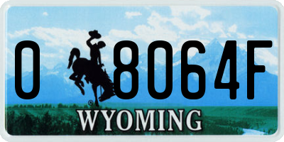 WY license plate 08064F