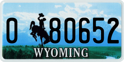 WY license plate 080652