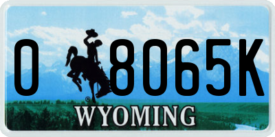 WY license plate 08065K