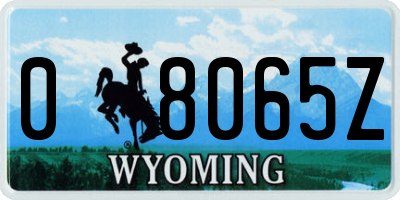WY license plate 08065Z