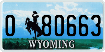 WY license plate 080663