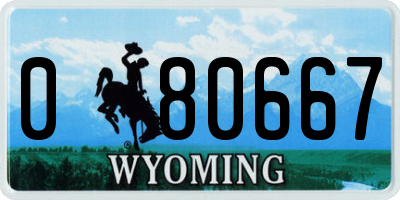 WY license plate 080667