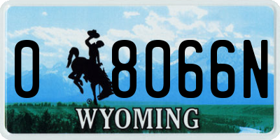 WY license plate 08066N