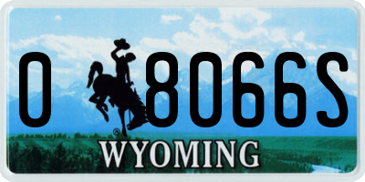 WY license plate 08066S