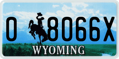 WY license plate 08066X