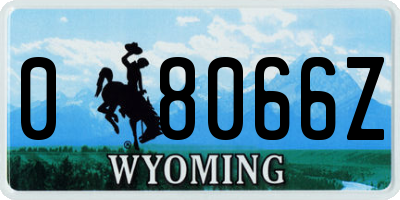 WY license plate 08066Z