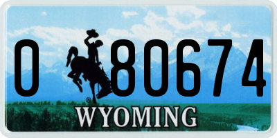 WY license plate 080674