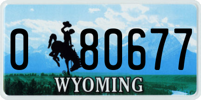 WY license plate 080677