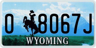 WY license plate 08067J