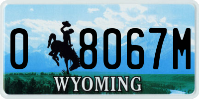 WY license plate 08067M