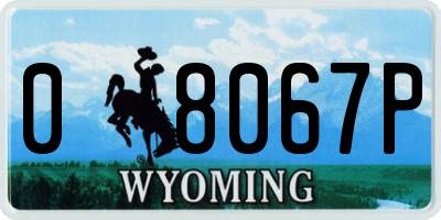 WY license plate 08067P