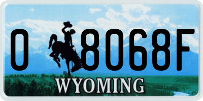 WY license plate 08068F