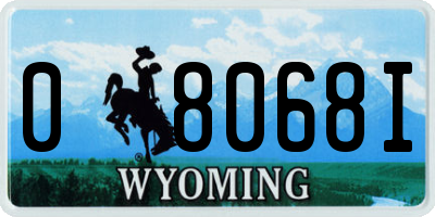 WY license plate 08068I