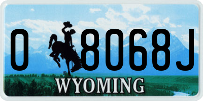 WY license plate 08068J