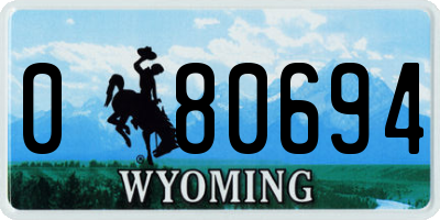 WY license plate 080694