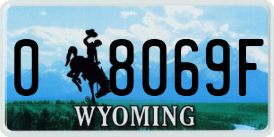 WY license plate 08069F