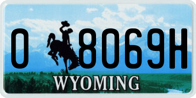 WY license plate 08069H