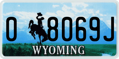 WY license plate 08069J