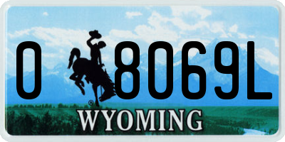 WY license plate 08069L