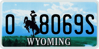 WY license plate 08069S