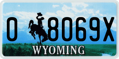 WY license plate 08069X