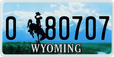 WY license plate 080707