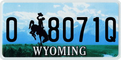 WY license plate 08071Q