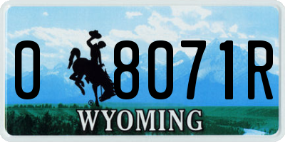 WY license plate 08071R