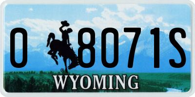 WY license plate 08071S