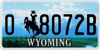 WY license plate 08072B