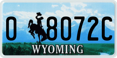 WY license plate 08072C