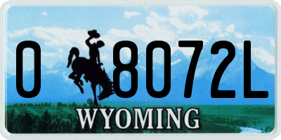 WY license plate 08072L