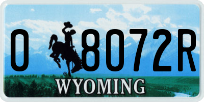 WY license plate 08072R
