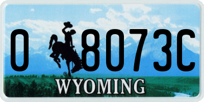 WY license plate 08073C
