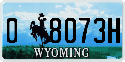 WY license plate 08073H