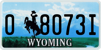 WY license plate 08073I