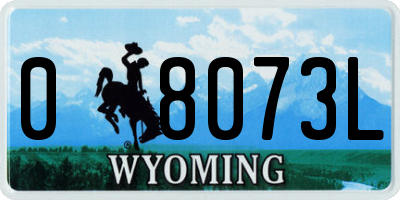 WY license plate 08073L
