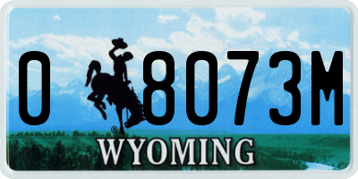 WY license plate 08073M