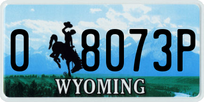WY license plate 08073P