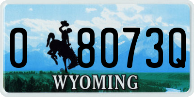 WY license plate 08073Q