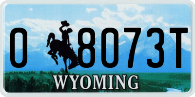 WY license plate 08073T