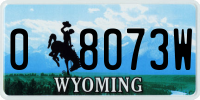 WY license plate 08073W
