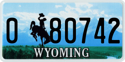 WY license plate 080742