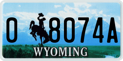 WY license plate 08074A