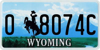 WY license plate 08074C