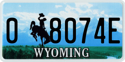 WY license plate 08074E