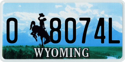 WY license plate 08074L