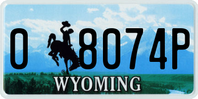 WY license plate 08074P