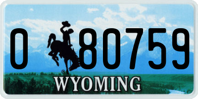WY license plate 080759