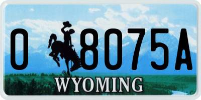 WY license plate 08075A